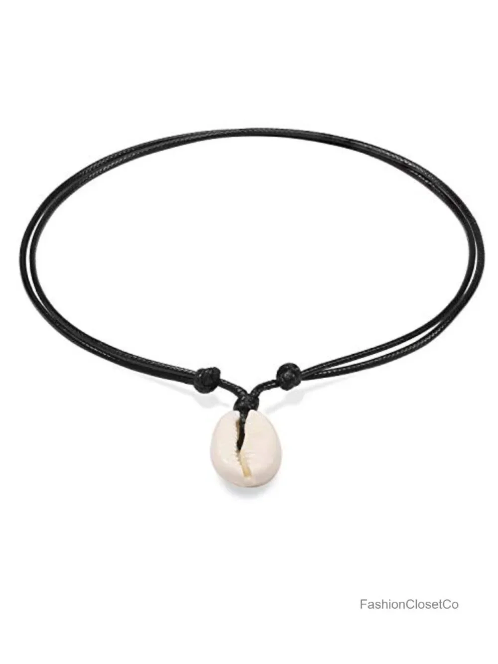 Handmade Cowrie Shell Choker Necklace Adjustable Wax Cord Boho Beach Jewelry